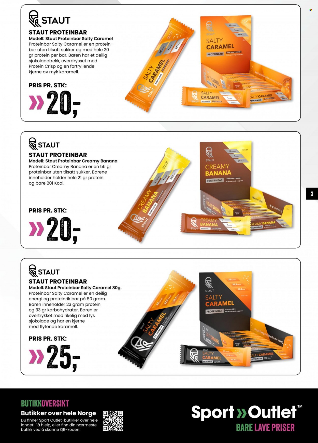 thumbnail - Kundeavis Sport Outlet - Produkter fra tilbudsaviser - sjokolade, Proteinbar, protein. Side 3.