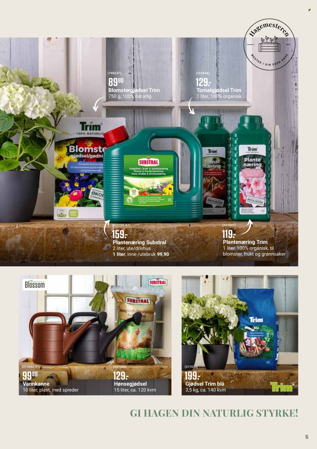 thumbnail - Kundeavis Europris - Produkter fra tilbudsaviser - tomat, glase, blomster. Side 15.