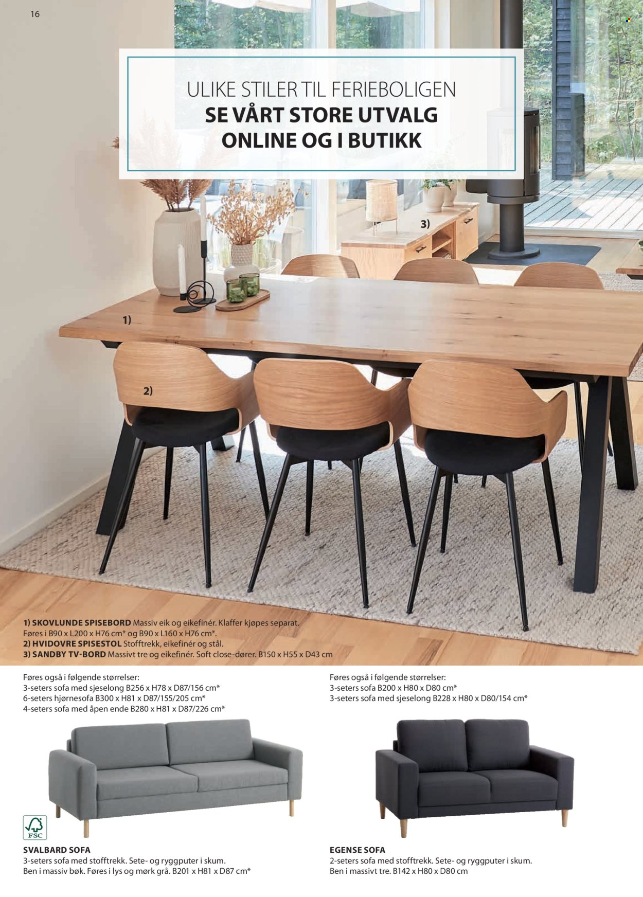 thumbnail - Kundeavis JYSK - Produkter fra tilbudsaviser - bord, spisebord, stol, spisestol, tv benk, sofa. Side 17.