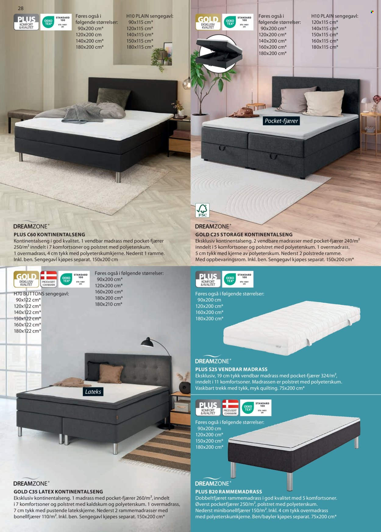 thumbnail - Kundeavis JYSK - Produkter fra tilbudsaviser - sengegavl, seng, kontinentalseng, madrass. Side 29.