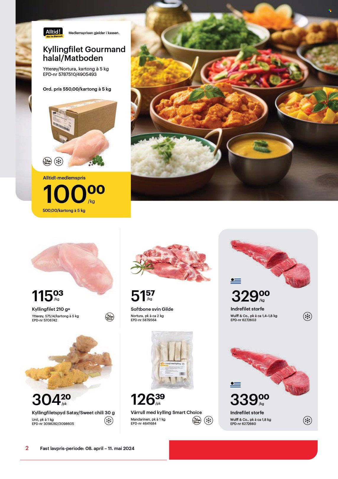 thumbnail - Kundeavis Storcash - 8.4.2024 - 11.5.2024 - Produkter fra tilbudsaviser - kyllingfilet, kyllingkjøtt, indrefilet, storfekjøtt, storfe indrefilet, svinekjøtt. Side 2.