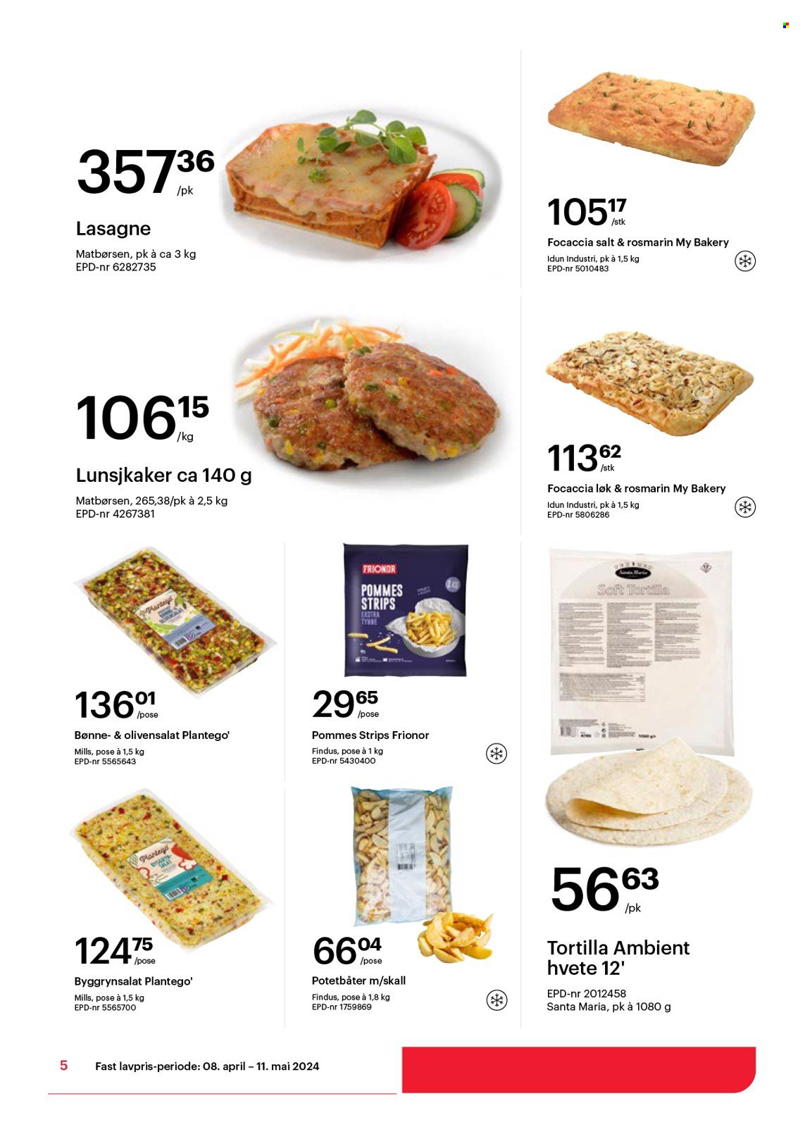 thumbnail - Kundeavis Storcash - 8.4.2024 - 11.5.2024 - Produkter fra tilbudsaviser - lunsjkaker, løk, tortilla, soft tortilla, lasagne, Findus. Side 5.