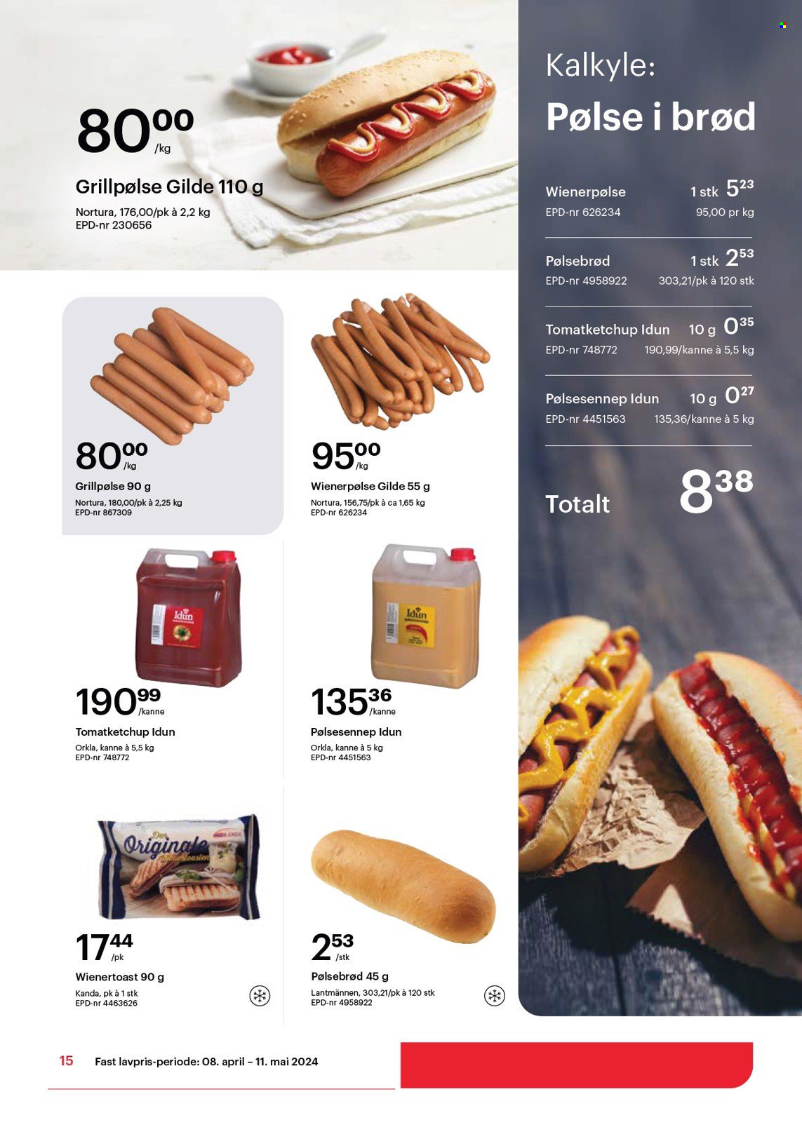 thumbnail - Kundeavis Storcash - 8.4.2024 - 11.5.2024 - Produkter fra tilbudsaviser - brød, grillpølse, pølse, wienerpølse, tomatketchup. Side 15.