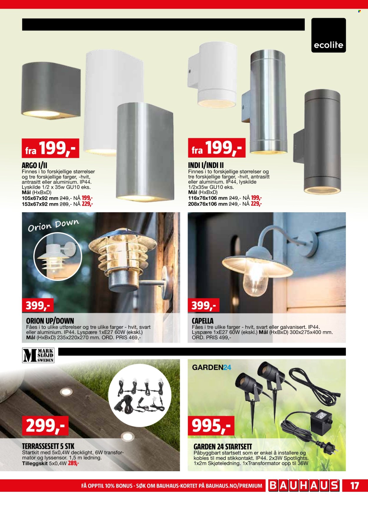 thumbnail - Kundeavis Bauhaus - 22.4.2024 - 5.5.2024 - Produkter fra tilbudsaviser - lyspære, stikkontakt, skjøteledning. Side 17.