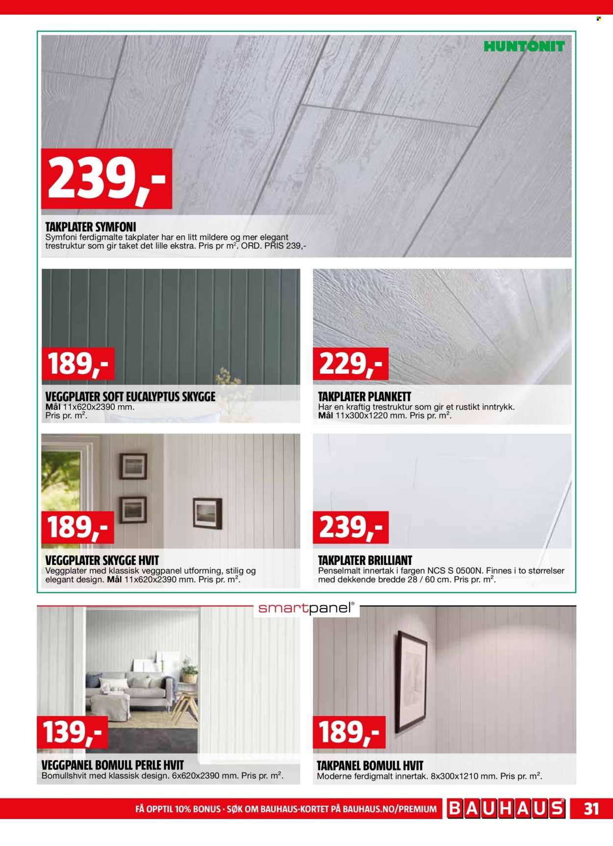 thumbnail - Kundeavis Bauhaus - 22.4.2024 - 5.5.2024 - Produkter fra tilbudsaviser - veggpanel, takpanel. Side 31.