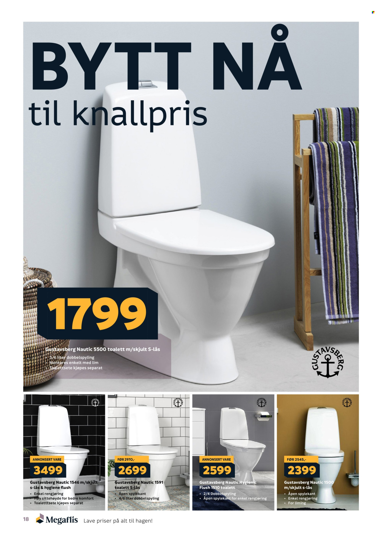 thumbnail - Kundeavis MegaFlis - 22.4.2024 - 18.5.2024 - Produkter fra tilbudsaviser - toalettsete. Side 18.