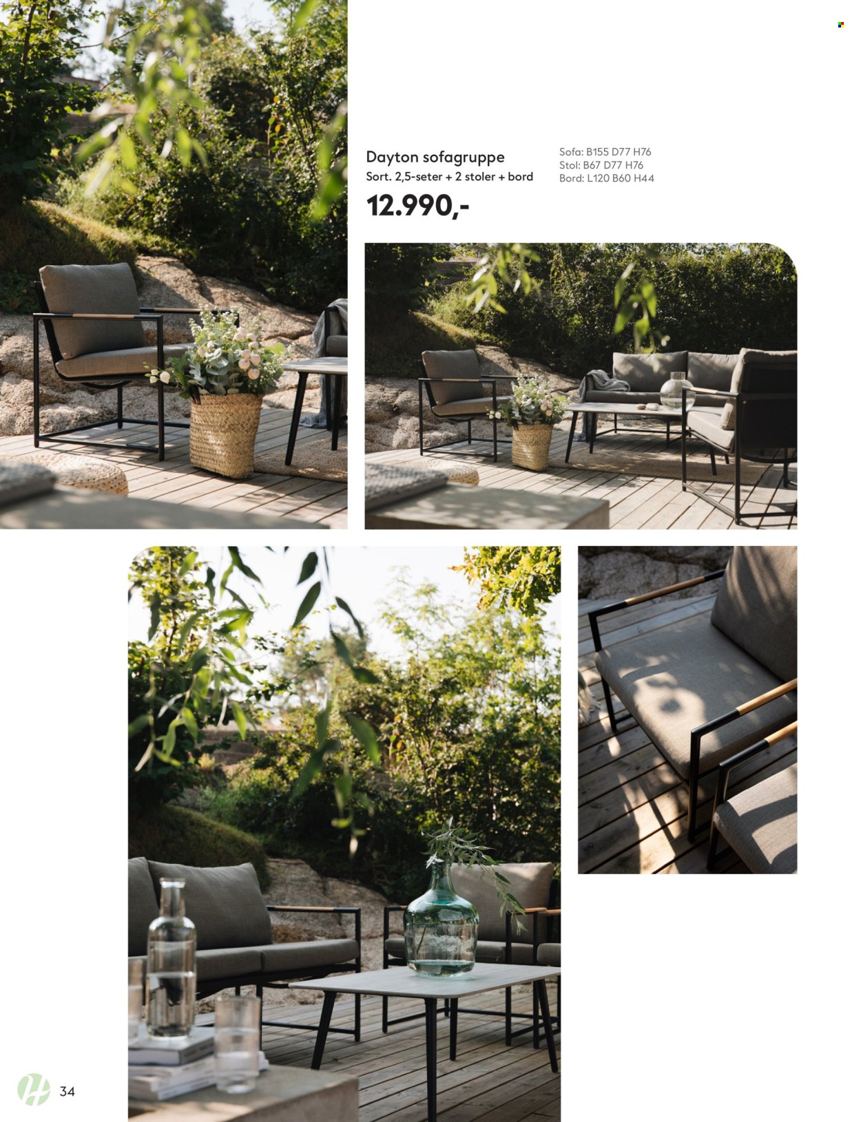 thumbnail - Kundeavis Hageland - Produkter fra tilbudsaviser - bord, stol, sofa, sofagruppe. Side 34.