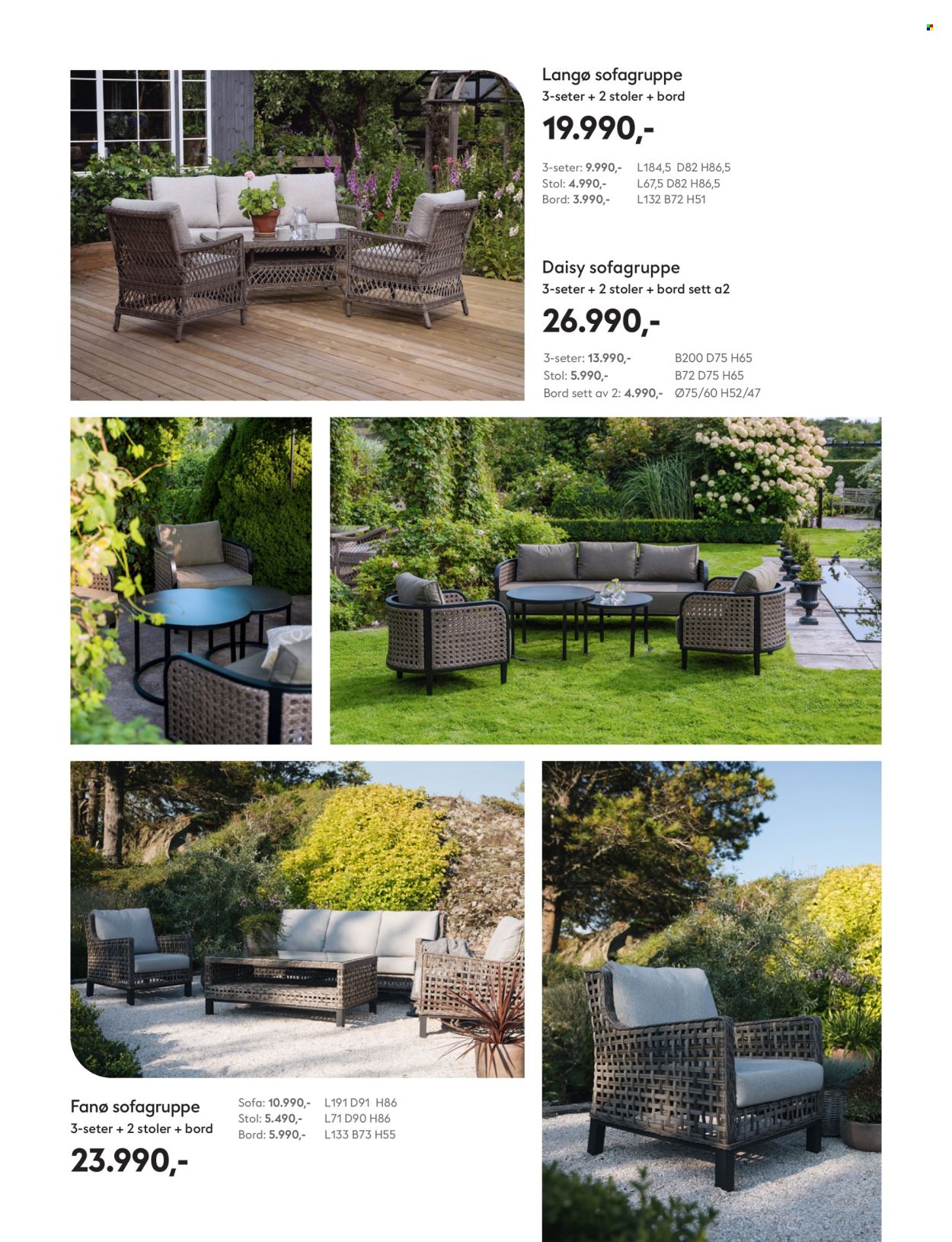 thumbnail - Kundeavis Hageland - Produkter fra tilbudsaviser - bord, stol, sofa, sofagruppe. Side 38.