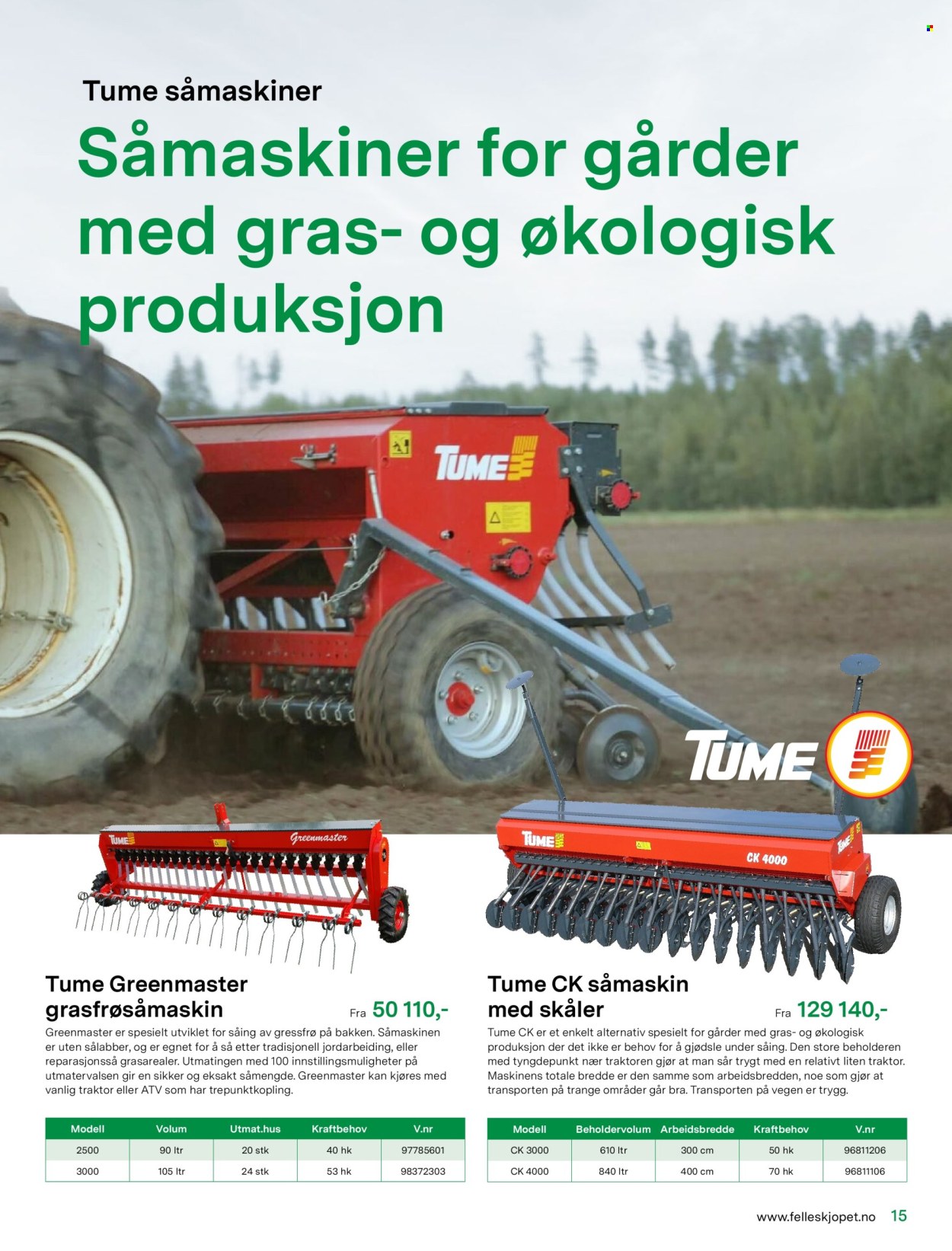 thumbnail - Kundeavis Felleskjøpet - Produkter fra tilbudsaviser - kan, traktor. Side 15.