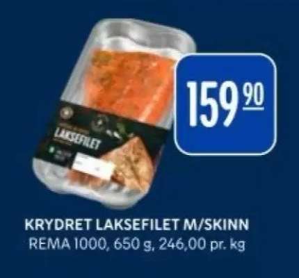 Krydret laksefilet m/skinn