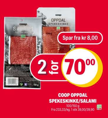 COOP OPPDAL SPEKESKINKE/SALAMI