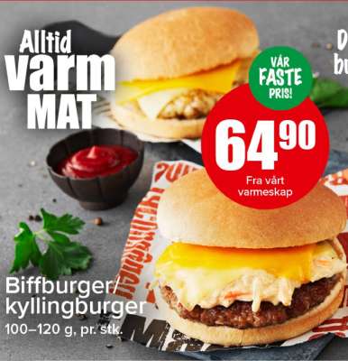 Biffburger/kyllingburger