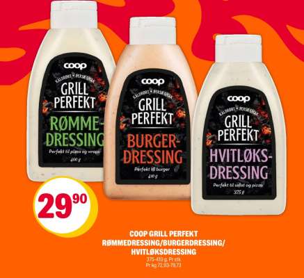 COOP GRILL PERFEKT RØMMEDRESSING/BURGERDRESSING/HVITLØKSDRESSING