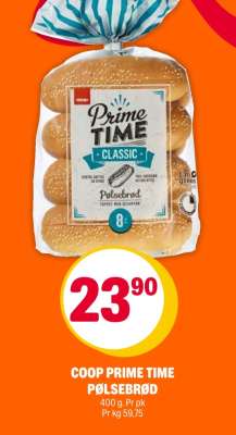 COOP PRIME TIME PØLSEBRØD