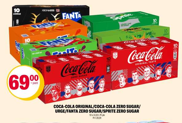 Coca-Cola Original/Coca-Cola Zero Sugar/Urge/Fanta Zero Sugar/Sprite Zero Sugar