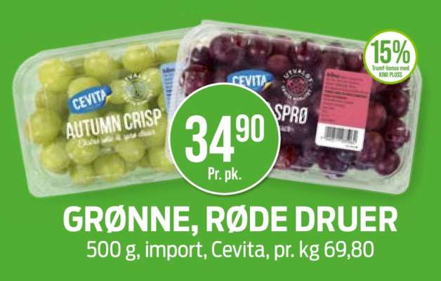 GRØNNE/RØDE DRUER