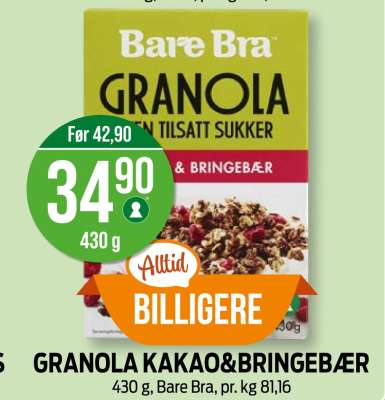 GRANOLA KAKAO&BRINGEBÆR