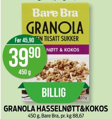 GRANOLA HASSELNØTT&KOKOS