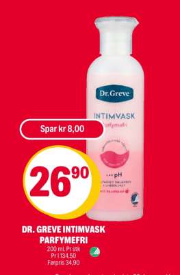 DR. GREVE INTIMVASK PARFYMEFRI