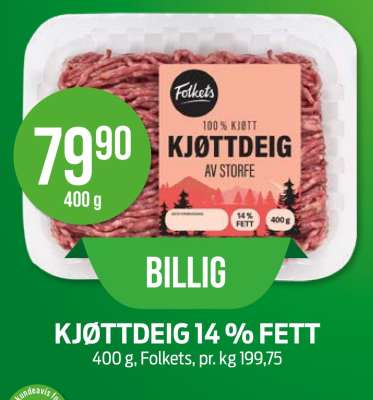 KJØTTDEIG 14 % FETT