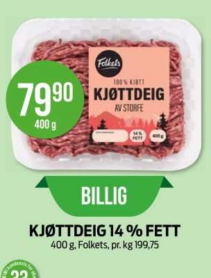 KJØTTDEIG 14 % FETT
