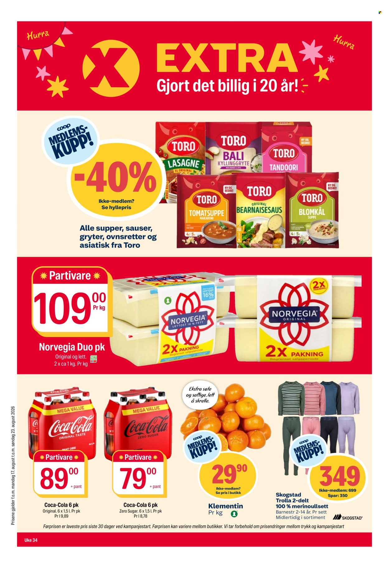 Kundeavis Coop Extra - 17.8.2026 - 23.8.2026. Side 1