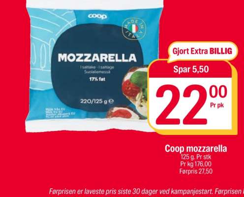 Coop mozzarella