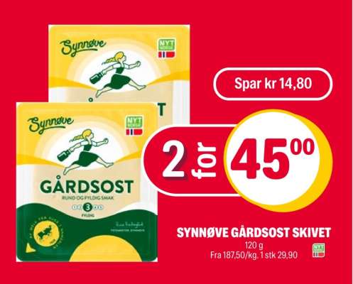 SYNNØVE GÅRDSOST SKIVET