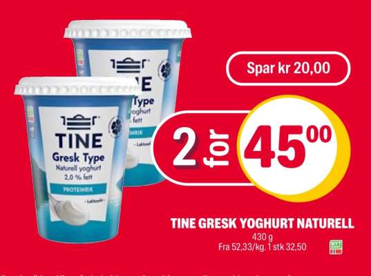 TINE GRESK YOGHURT NATURELL
