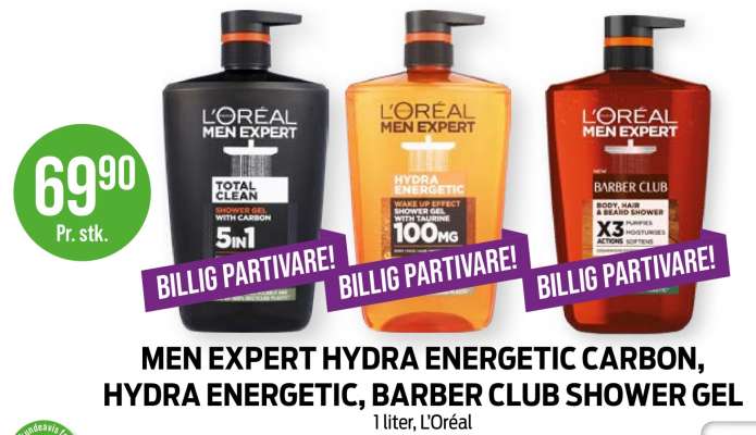 MEN EXPERT HYDRA ENERGETIC CARBON, HYDRA ENERGETIC, BARBER CLUB SHOWER GEL
