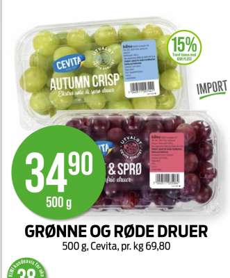 GRØNNE OG RØDE DRUER