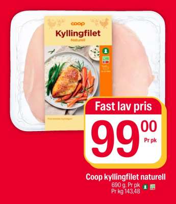 Coop kyllingfilet naturell