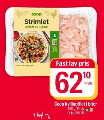 Coop kyllingfilet i biter