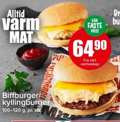 Biffburger/kyllingburger