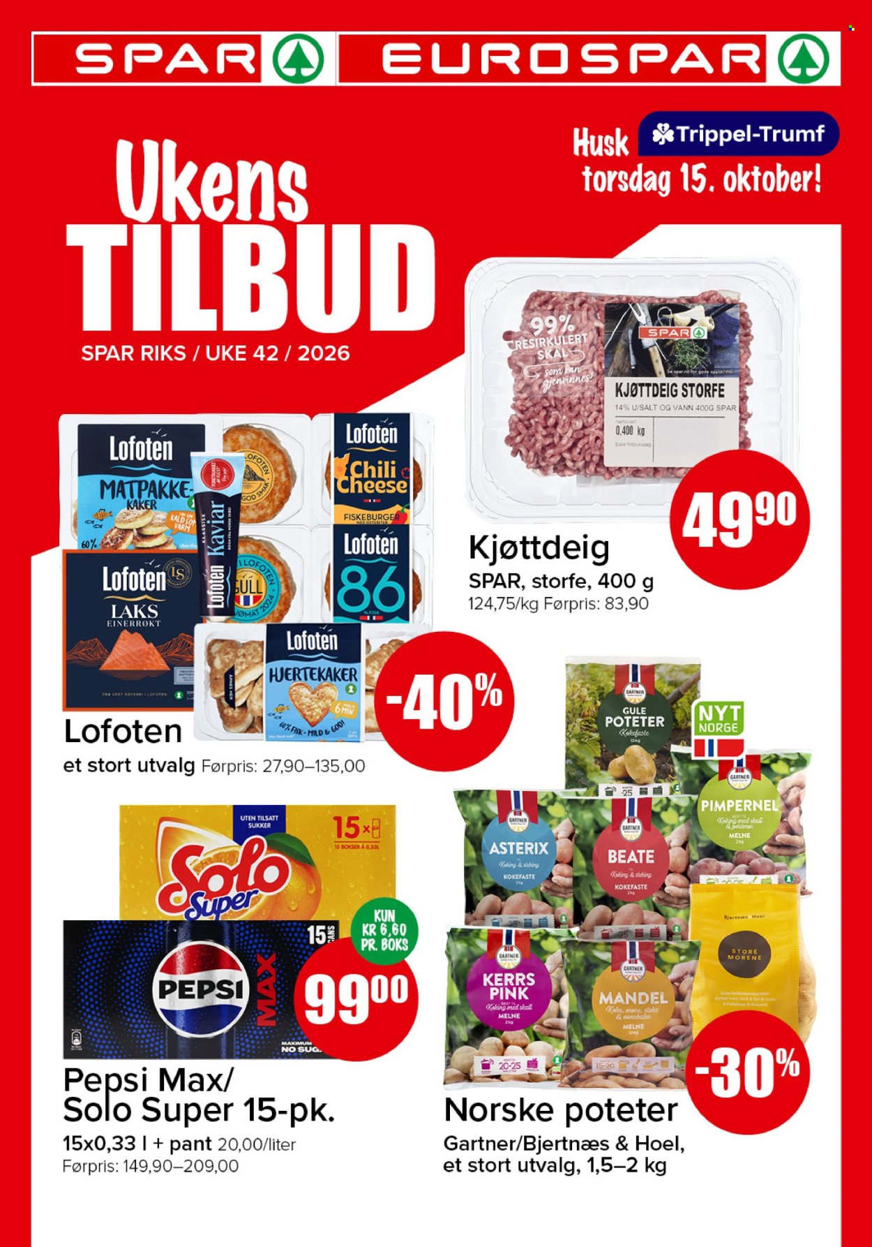 Kundeavis SPAR - 12.10.2026 - 18.10.2026. Side 1