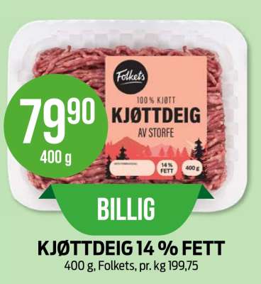 KJØTTDEIG 14 % FETT