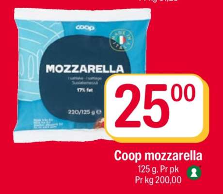 Coop mozzarella
