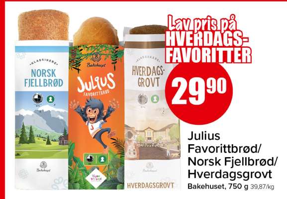 Julius Favorittbrød/ Norsk Fjellbrød/ Hverdagsgrovt