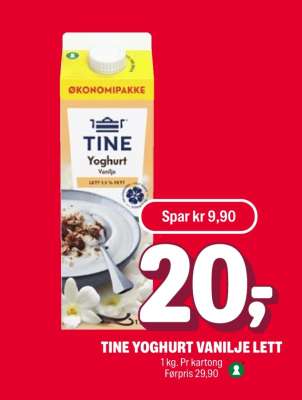 TINE YOGHURT VANILJE LETT