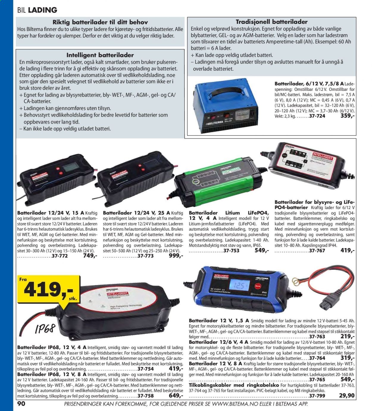 Biltema kundeavis | Alle Tilbudsaviser Batterilader Litium LiFePO4, 12 V, 4 A Biltema.no