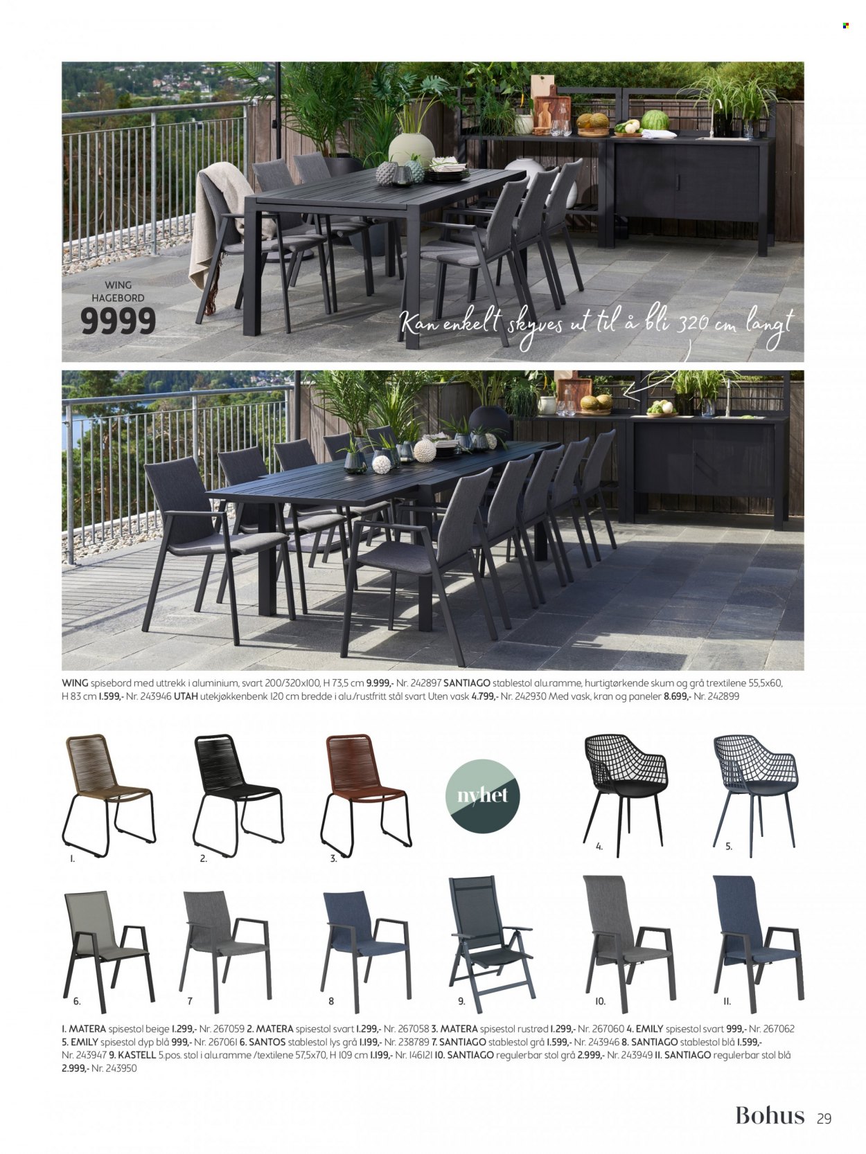 Kundeavis Bohus - Produkter fra tilbudsaviser - stol, spisebord, spisestol, lys. Side 29.