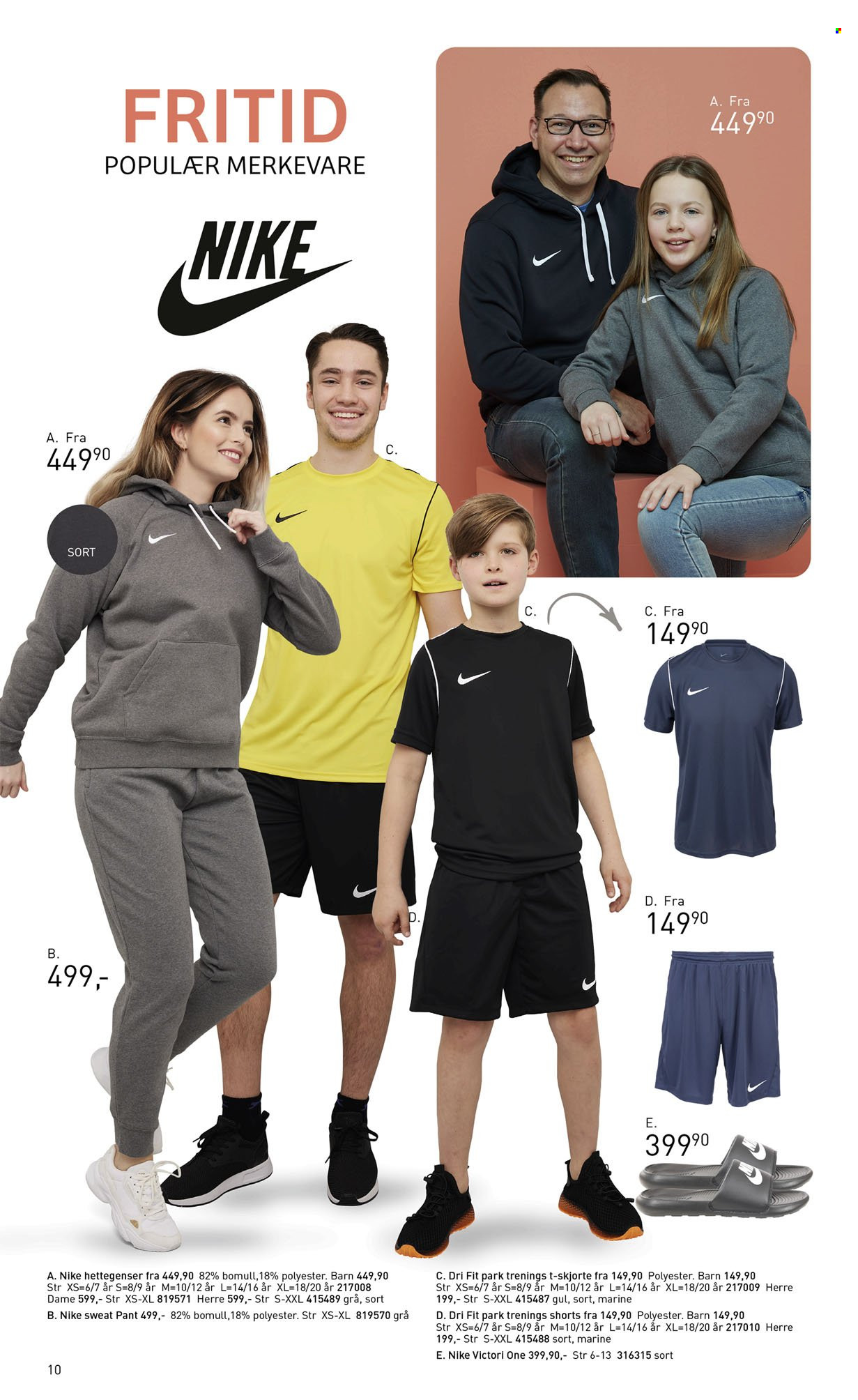 Kundeavis Sparkjøp - Produkter fra tilbudsaviser - nike, t-skjorte, shorts. Side 10.