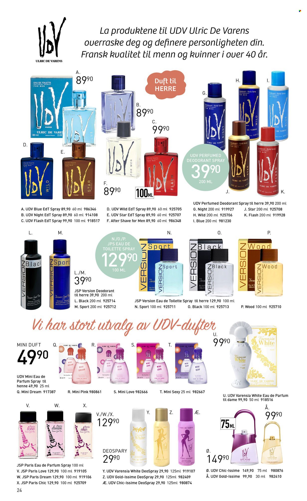 Kundeavis Sparkjøp - Produkter fra tilbudsaviser - after shave, body spray, eau de parfum, eau de toilette, deodorant. Side 24.