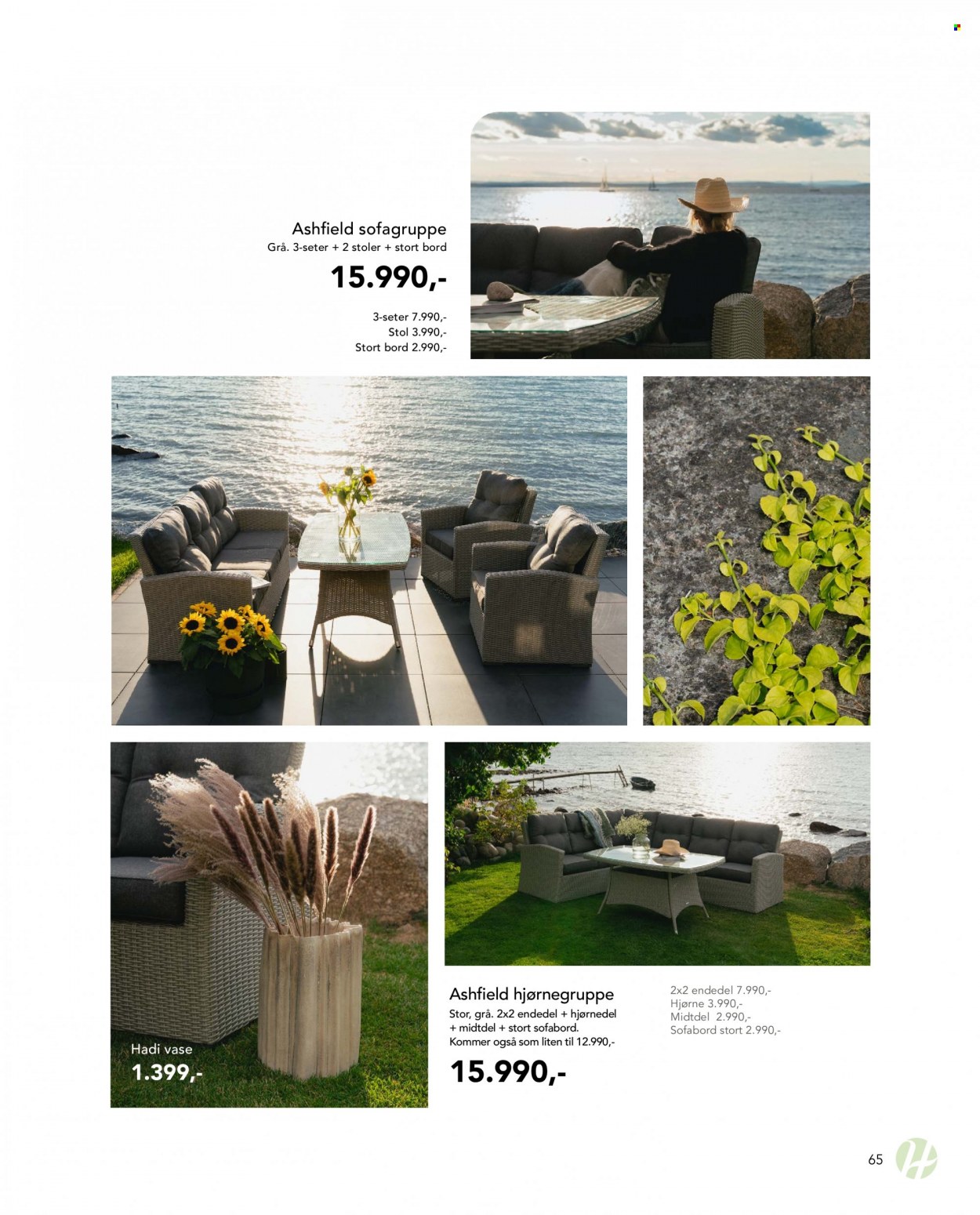 Kundeavis Hageland - Produkter fra tilbudsaviser - bord, stol. Side 65.
