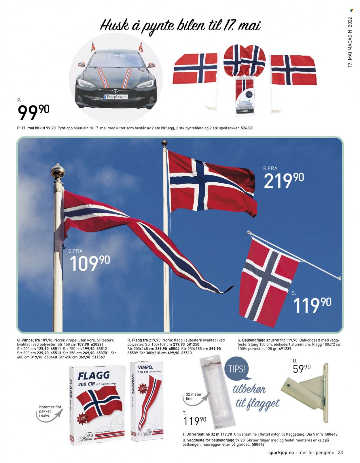 Kundeavis Sparkjøp - 27.04.2022 - 17.05.2022 - Produkter fra tilbudsaviser - flagg. Side 23.