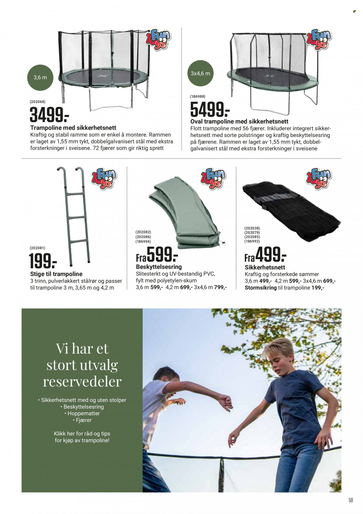 Kundeavis Europris - Produkter fra tilbudsaviser - trampoline. Side 59.
