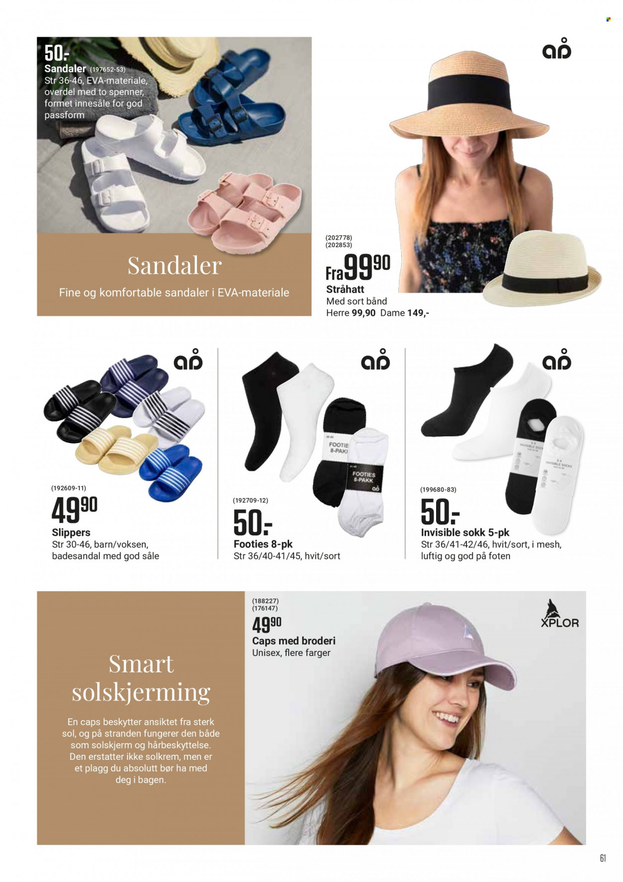 Kundeavis Europris - Produkter fra tilbudsaviser - sandal, voksen, solkrem. Side 61.