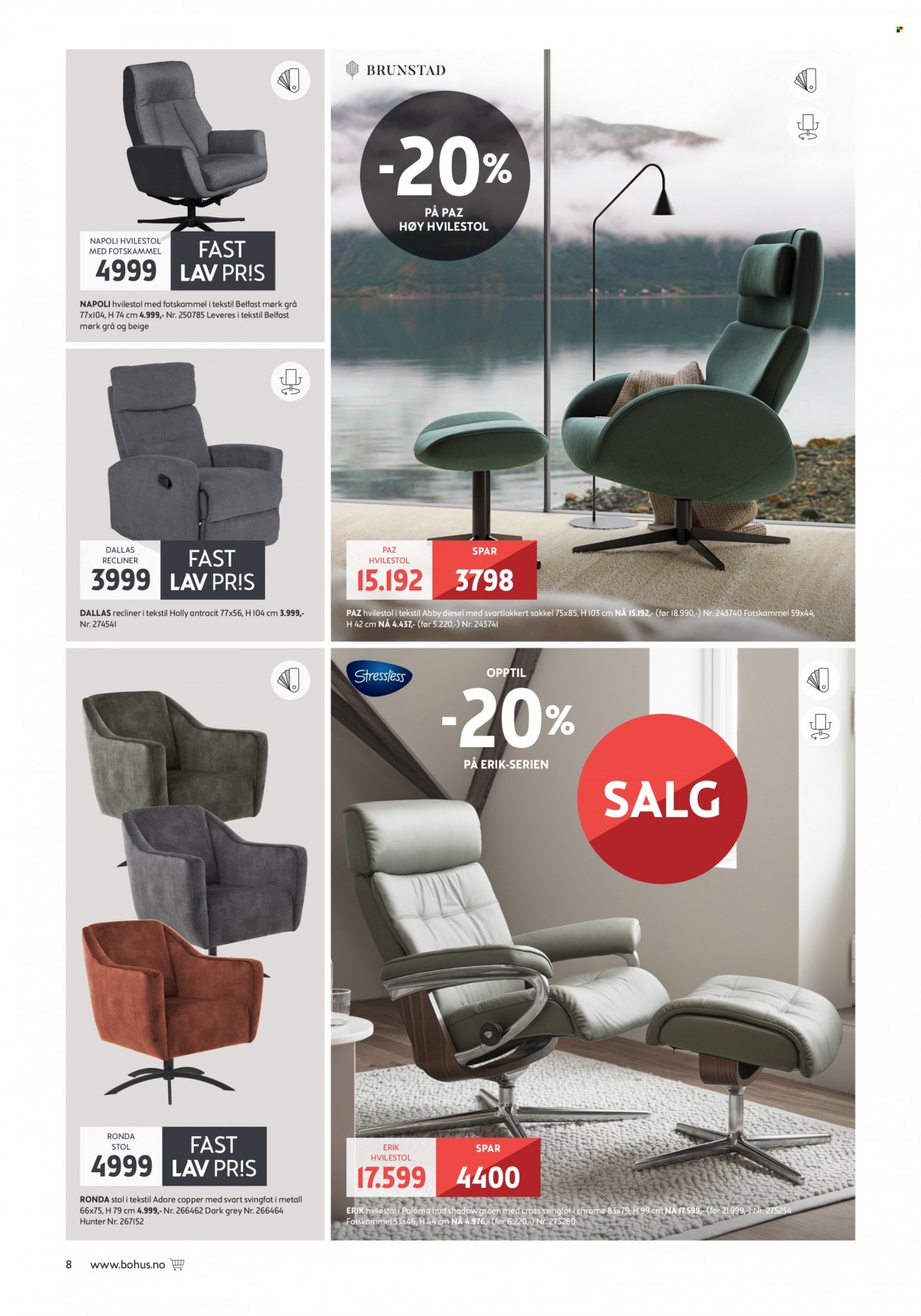Kundeavis Bohus - 02.05.2022 - 12.06.2022 - Produkter fra tilbudsaviser - hvilestol, stol. Side 8.